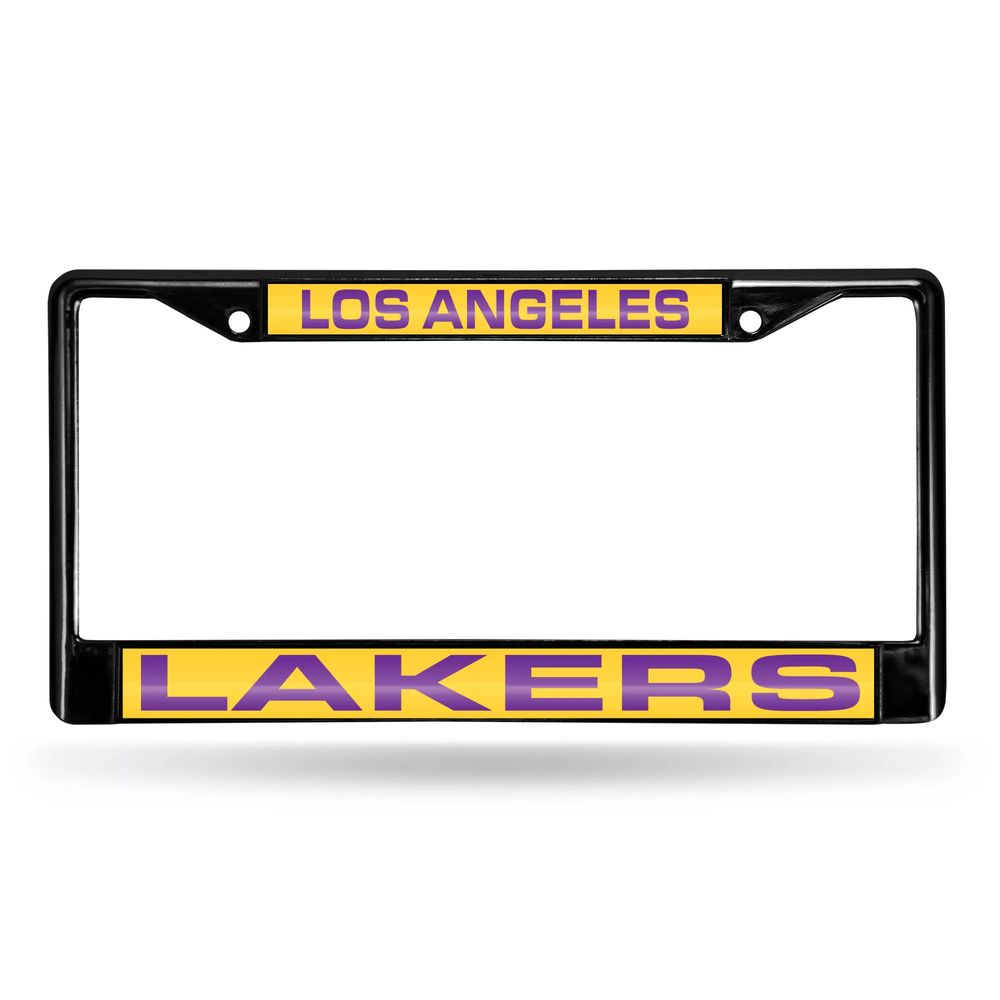 Rico Los Angeles Lakers Black Laser Chrome License Plate Frame