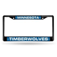 Rico Minnesota Timberwolves Black Laser Chrome License Plate Frame