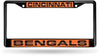 Rico Cincinnati Bengals Black Laser Chrome License Plate Frame