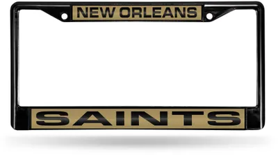 Rico New Orleans Saints Black Laser Chrome License Plate Frame