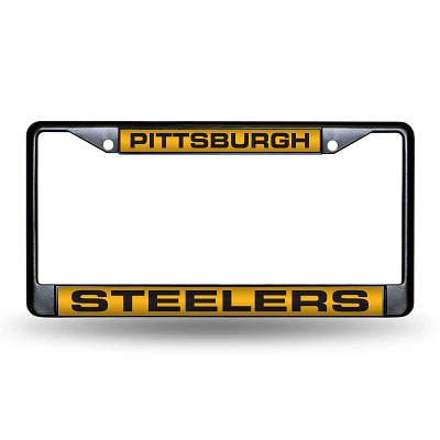 Rico Pittsburgh Steelers Black Laser Chrome License Plate Frame