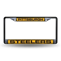 Rico Pittsburgh Steelers Black Laser Chrome License Plate Frame