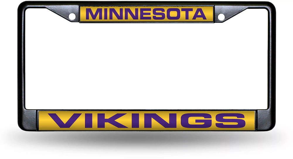 Rico Minnesota Vikings Black Laser Chrome License Plate Frame