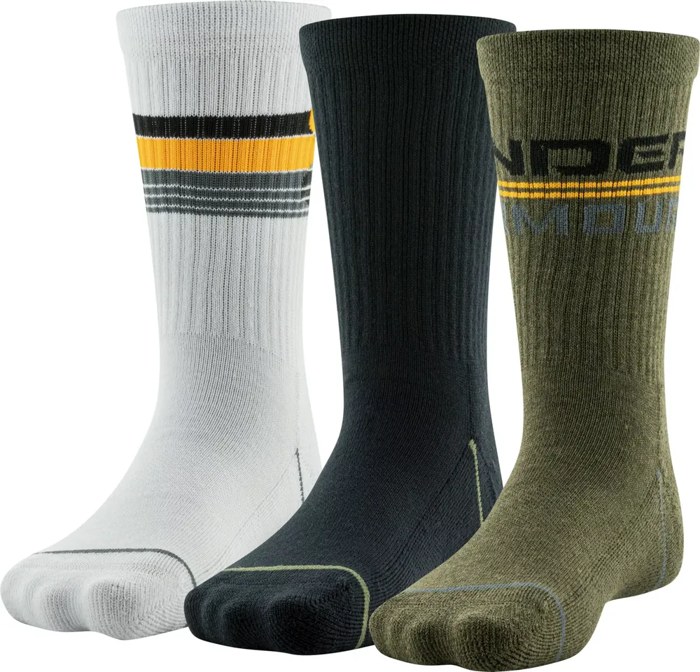 Under Armour Boy's Phenom Crew Socks - 3 Pack