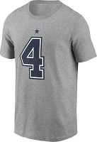 Nike Men's Dallas Cowboys Dak Prescott #4 Grey T-Shirt