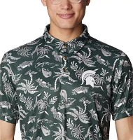 Columbia Men's Michigan State Spartans Green Terminal Tackle Polo