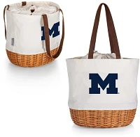 Picnic Time Michigan Wolverines Canvas and Willow Basket Bag