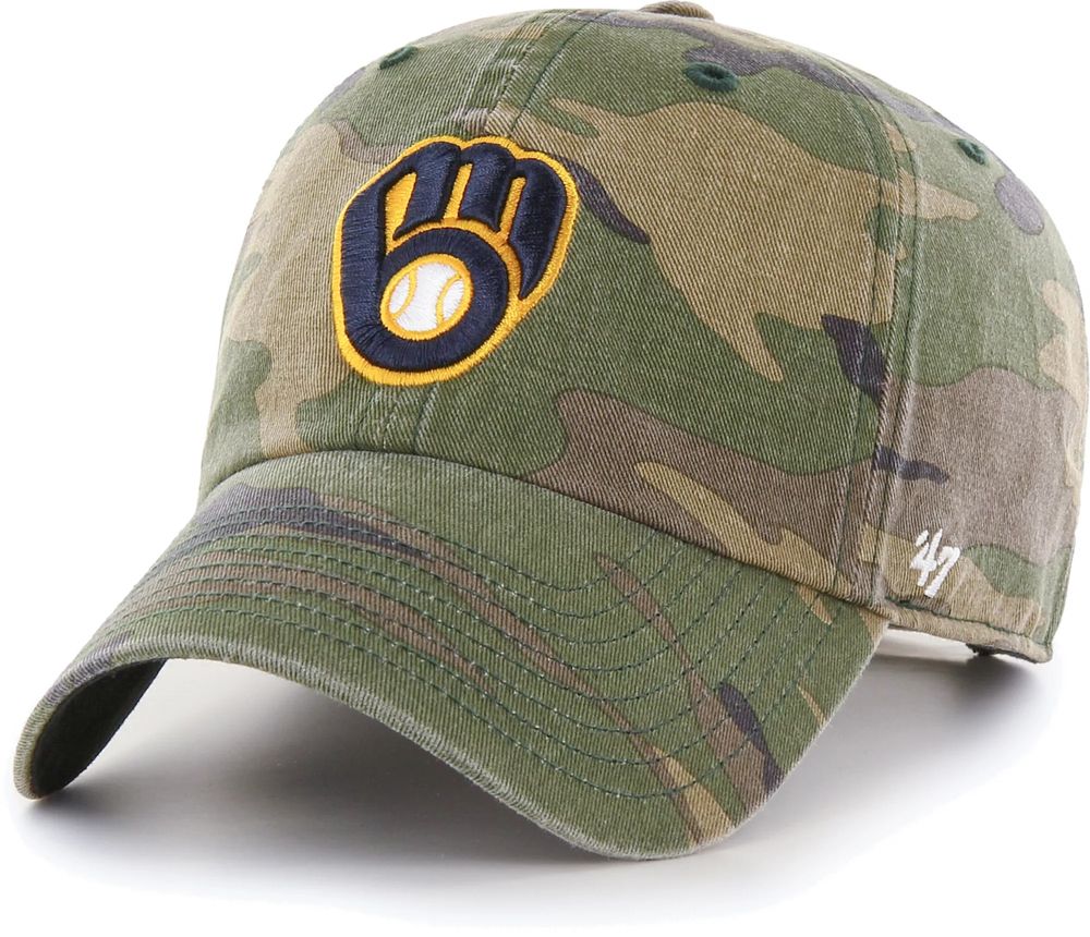 47 Men's Milwaukee Brewers Camo Clean Up Adjustable Hat