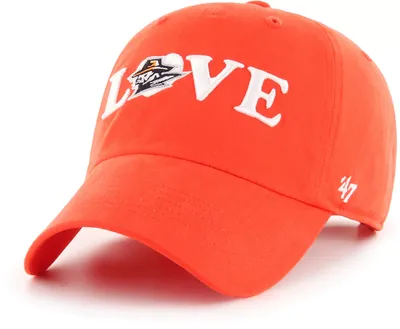 ‘47 Women's UTEP Miners Blaze Orange Love Script Clean Up Adjustable Hat