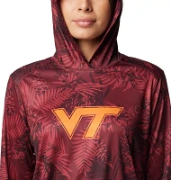 Columbia Women's Virginia Tech Hokies Maroon Summerdry Printed Long Sleeve Hoodie