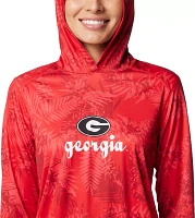 Columbia Women's Georgia Bulldogs Red Summerdry Printed Long Sleeve Hoodie