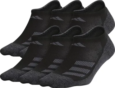 adidas Youth Cushioned Angle Stripe No-Show Socks – 6 Pack