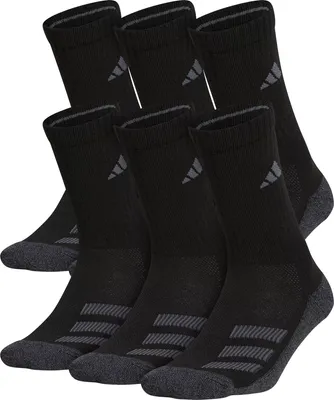 adidas Youth Cushioned Angle Stripe Quarter Socks – 6 Pack