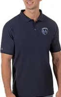 Antigua Men's Sporting Kansas City Navy Legacy Pique Polo