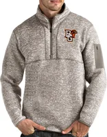 Antigua Men's Bowling Green Falcons Oatmeal Fortune Pullover Black Jacket