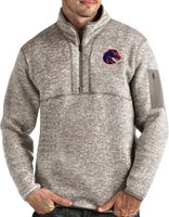 Antigua Men's Boise State Broncos Oatmeal Fortune Pullover Black Jacket