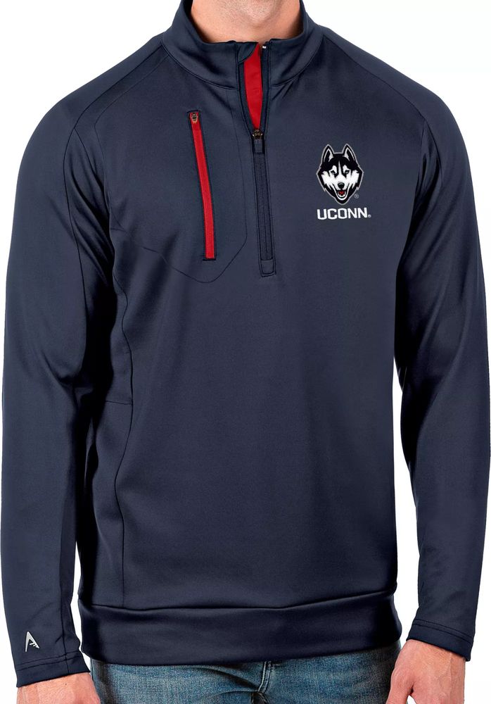 Antigua Men's UConn Huskies Blue Generation Half-Zip Pullover Shirt