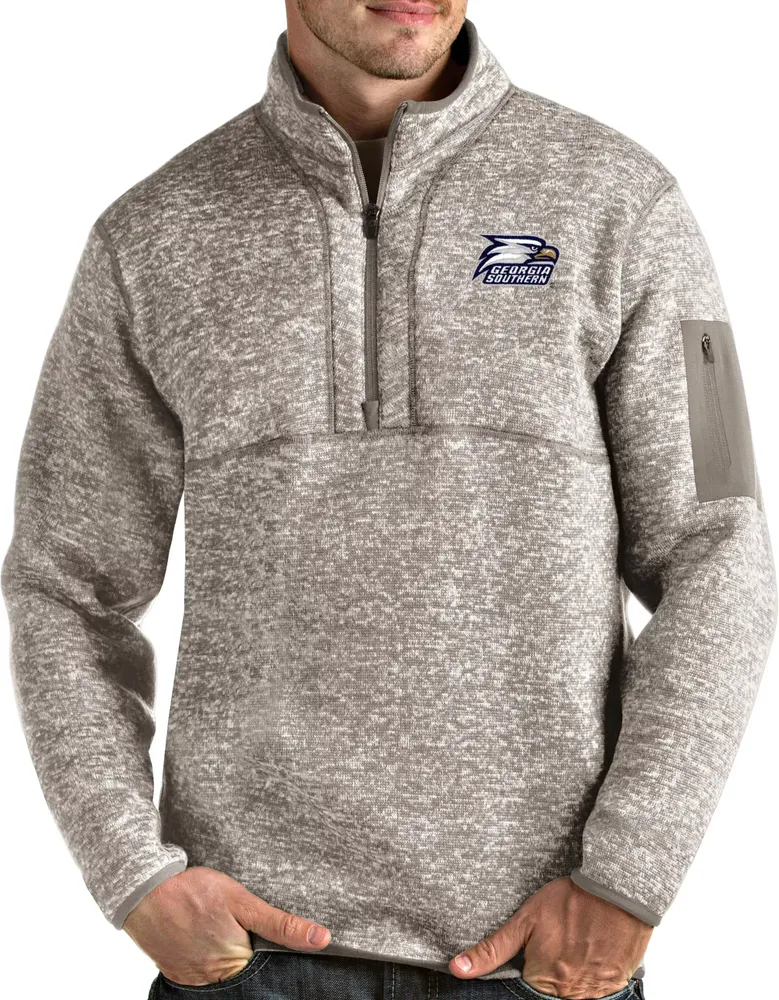 Antigua Men's Georgia Southern Eagles Oatmeal Fortune Pullover Black Jacket