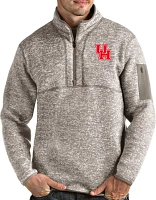 Antigua Men's Houston Cougars Oatmeal Fortune Pullover Black Jacket