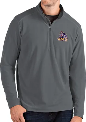 Antigua Men's James Madison Dukes Grey Glacier Quarter-Zip Shirt