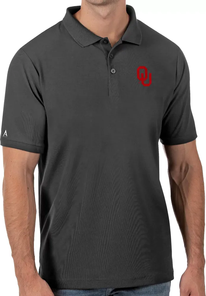 Antigua Men's Oklahoma Sooners Grey Legacy Pique Polo