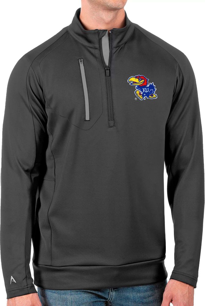 Antigua Men's Kansas Jayhawks Grey Generation Half-Zip Pullover Shirt