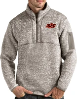 Antigua Men's Oklahoma State Cowboys Oatmeal Fortune Pullover Black Jacket