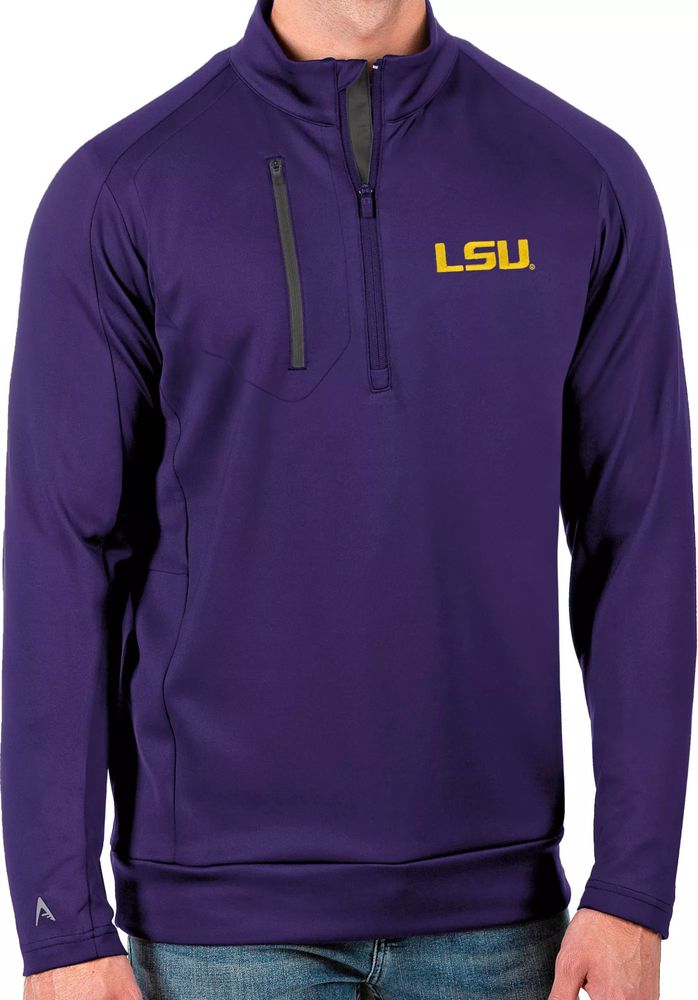 Antigua Men's LSU Tigers Purple Generation Half-Zip Pullover Shirt