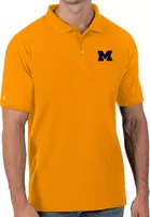 Antigua Men's Michigan Wolverines Maize Legacy Pique Polo