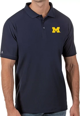 Antigua Men's Michigan Wolverines Blue Legacy Pique Polo