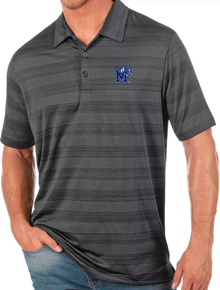 Antigua Men's Memphis Tigers Grey Compass Polo