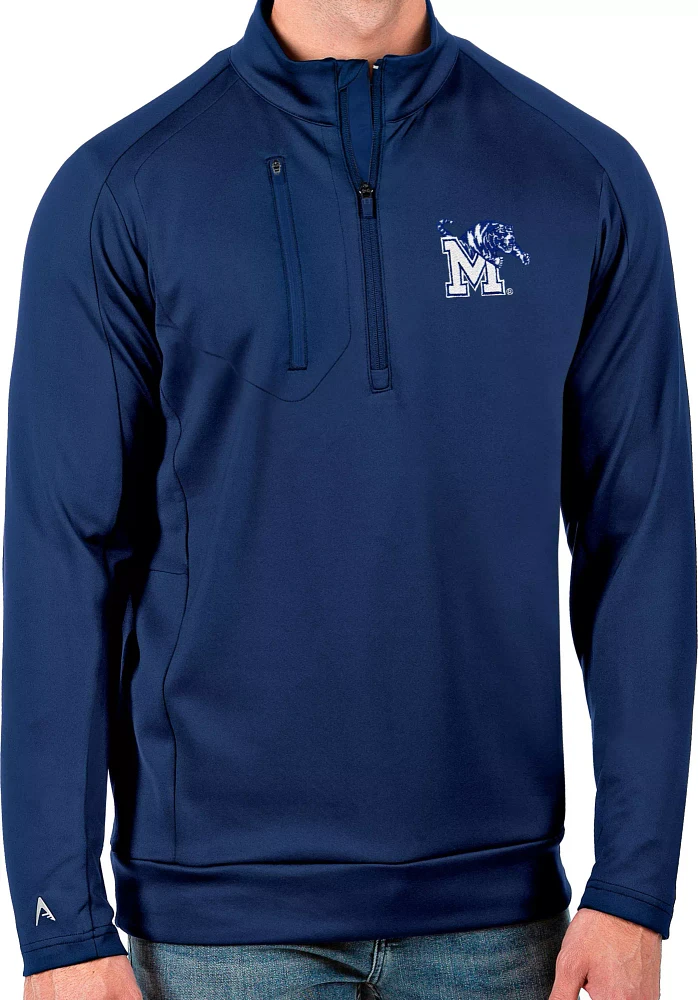 Antigua Men's Memphis Tigers Blue Generation Half-Zip Pullover Shirt