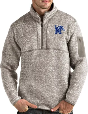 Antigua Men's Memphis Tigers Oatmeal Fortune Pullover Black Jacket