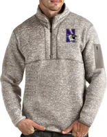 Antigua Men's Northwestern Wildcats Oatmeal Fortune Pullover Black Jacket