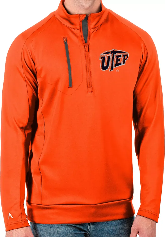 Antigua Men's UTEP Miners Blaze Orange Generation Half-Zip Pullover Shirt