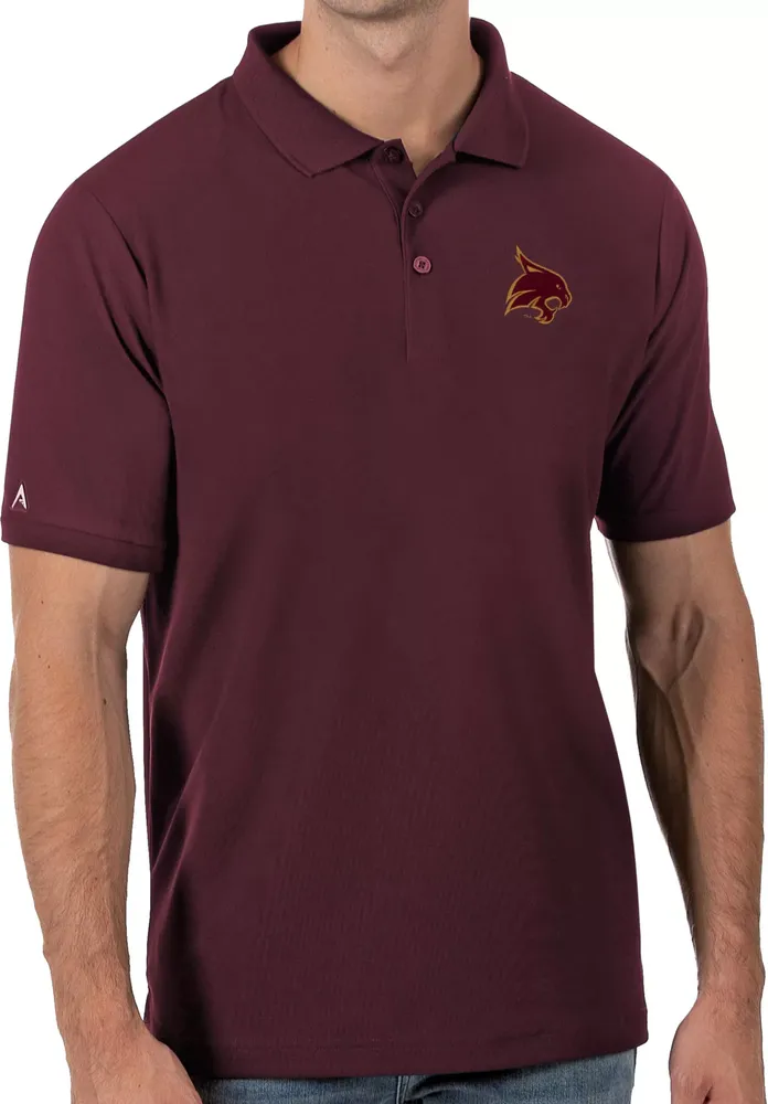 Antigua Men's Texas State Bobcats Maroon Legacy Pique Polo