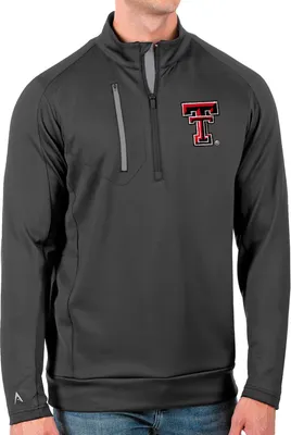 Antigua Men's Texas Tech Red Raiders Grey Generation Half-Zip Pullover Shirt