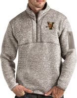 Antigua Men's Vermont Catamounts Oatmeal Fortune Pullover Black Jacket