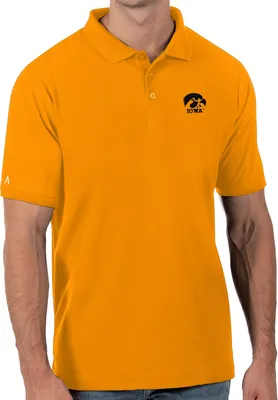 Antigua Men's Iowa Hawkeyes Gold Legacy Pique Polo