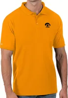 Antigua Men's Iowa Hawkeyes Gold Legacy Pique Polo