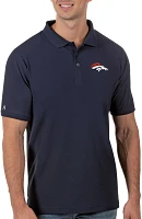 Antigua Men's Denver Broncos Navy Legacy Pique Polo