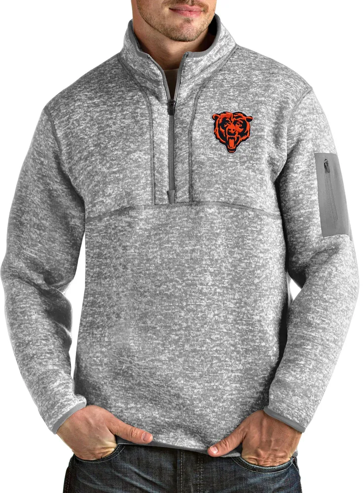 Antigua Men's Chicago Bears Grey Fortune Pullover Jacket