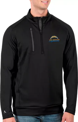 Antigua Men's Los Angeles Chargers Black Generation Half-Zip Pullover