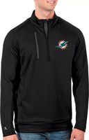 Antigua Men's Miami Dolphins Black Generation Half-Zip Pullover