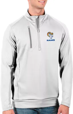 Antigua Men's Los Angeles Rams White Generation Half-Zip Pullover