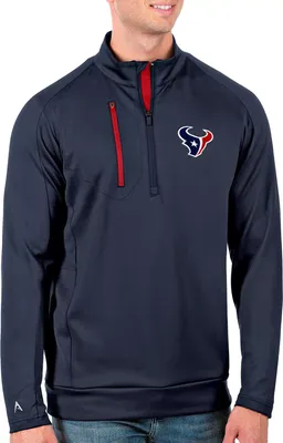 Antigua Men's Tall Houston Texans Navy Generation Half-Zip Pullover