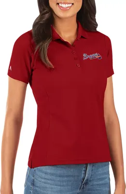 Antigua Women's Atlanta Braves Red Legacy Pique Polo