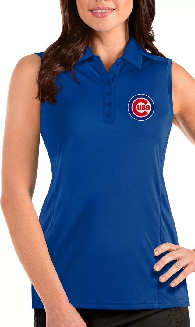 Antigua Chicago Cubs White/Black Motion Polo