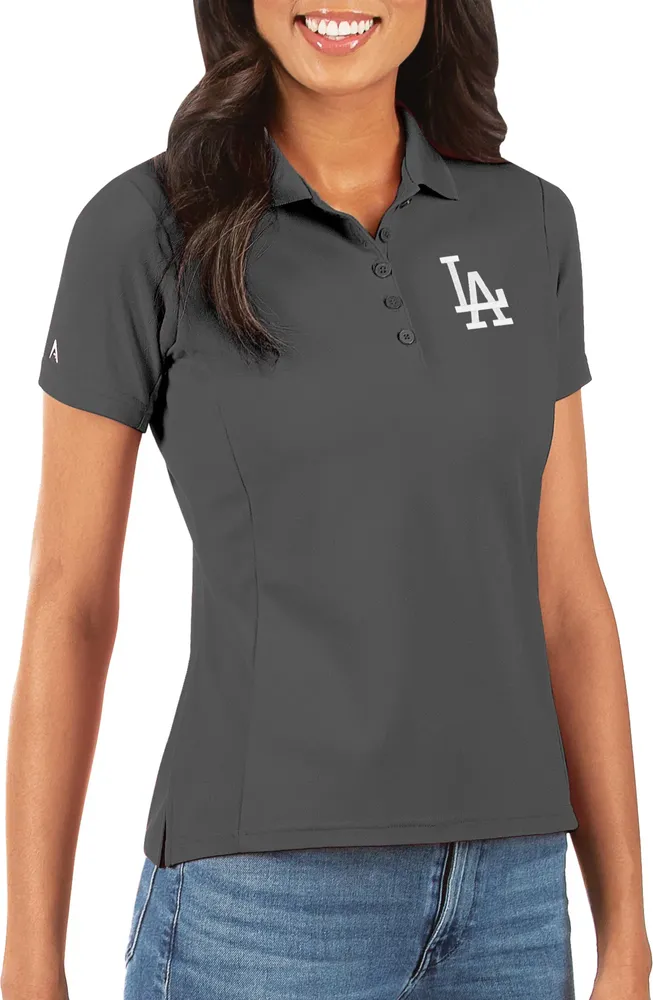 Antigua Women's Los Angeles Dodgers Grey Legacy Pique Polo