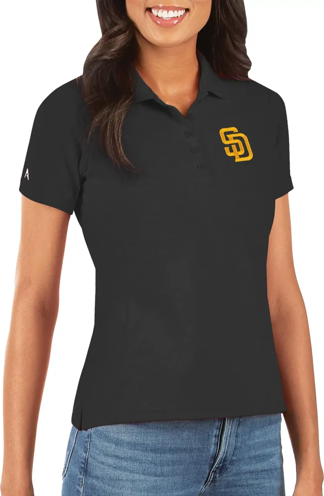 Antigua Women's San Diego Padres Black Legacy Pique Polo